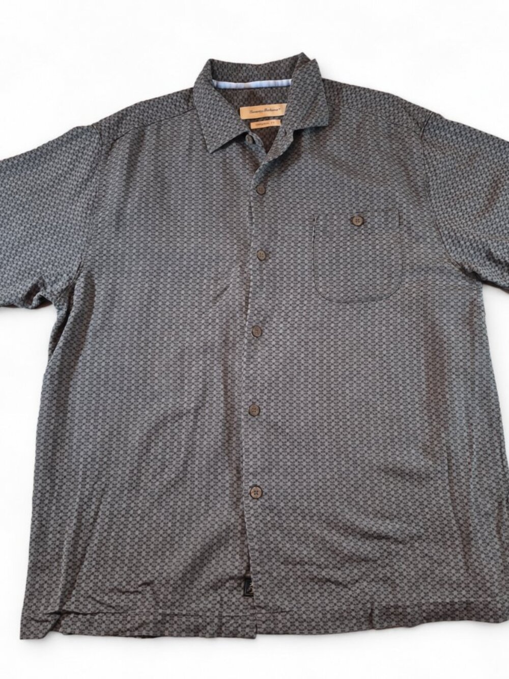 Tommy Bahama Original Fit Silk Cotton Pattern Shirt Men Large